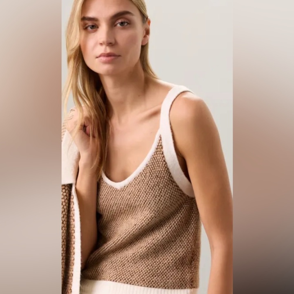 Lily Pulitzer cornec Women's Brown Knit tank Sweater